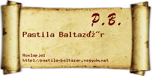 Pastila Baltazár névjegykártya